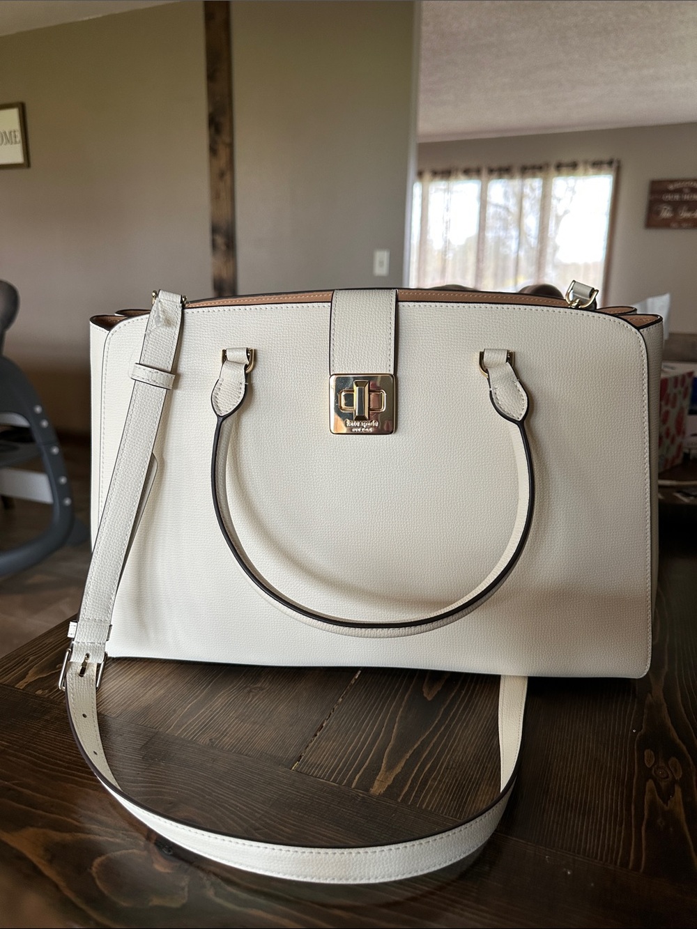kate spade Brand New with Tag; phoebe commuter tote ; Cream with Gold Hardware